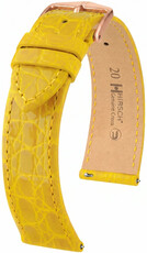 Кожена каишка Hirsch Genuine Croco 01808172-7, жълт, крокодилска кожа, Quick Release