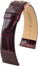 Кожена каишка Hirsch Prestige L 02207060-7, червена, алигаторска кожа, дължина L, Quick Release