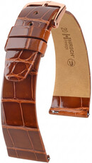Кожена каишка Hirsch Prestige L 02207070-7, кафяв, алигаторска кожа, дължина L, Quick Release