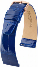 Кожена каишка Hirsch Prestige L 02207082-7, син, алигаторска кожа, дължина L, Quick Release