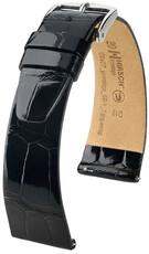 Кожена каишка Hirsch Prestige 02207150-2, черен, кожа от алигатор, Quick Release