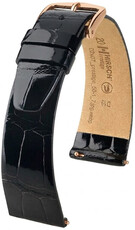 Кожена каишка Hirsch Prestige 02207150-7, черен, кожа от алигатор, Quick Release