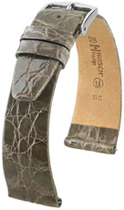 Кожена каишка Hirsch Prestige 02208130-2, сив, крокодилска кожа, Quick Release