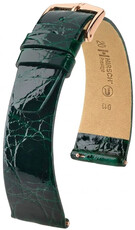 Кожена каишка Hirsch Prestige 02208140-7, зелен, крокодилска кожа, Quick Release