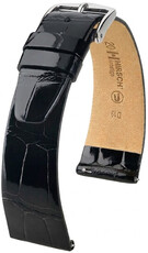 Кожена каишка Hirsch Prestige 02307150-2, черен, кожа от алигатор, Quick Release