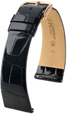 Кожена каишка Hirsch Prestige 02307150-7, черен, кожа от алигатор, Quick Release