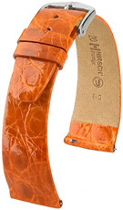 Кожена каишка Hirsch Prestige 02308176-2, оранжев, крокодилска кожа, Quick Release