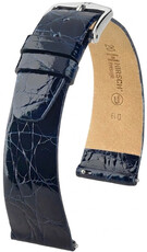 Кожена каишка Hirsch Prestige L 02208080-2, синя, крокодилска кожа, дължина L, Quick Release