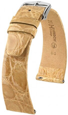 Кожена каишка Hirsch Prestige L 02208090-2, бежова, крокодилска кожа, дължина L, Quick Release