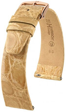 Кожена каишка Hirsch Prestige L 02208090-7, бежова, крокодилска кожа, дължина L, Quick Release