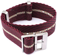 Текстилна каишка Ricardo Mantova premium, Red/Black, NATO