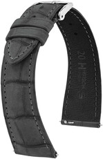 Кожена каишка Hirsch London Nubuk L 04277030-2, сива, алигаторска кожа, дължина L, Quick Release