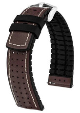 Кожена каишка Hirsch Tiger L 0915002010-2, кафява, телешка кожа, дължина L, Quick Release