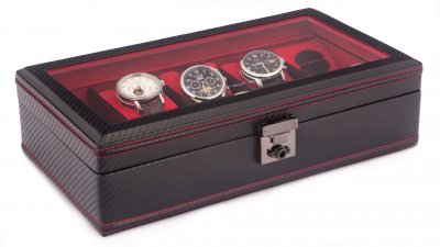 Кутия за часовници Friedrich Lederwaren Carbon 32048-2