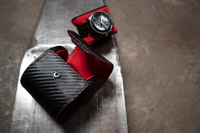 Калъф за часовник Friedrich Lederwaren Carbon 32057-2