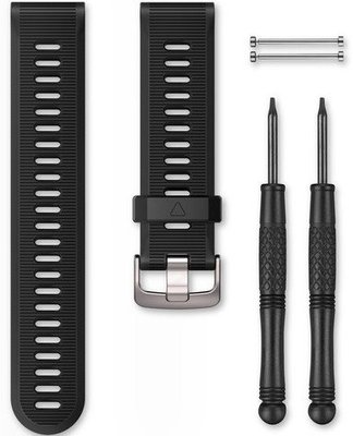 Каишка Garmin Forerunner 935/945/955, пластмасова, черна, сребърна катарама