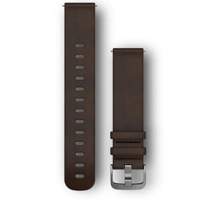Кожена каишка Garmin 20mm (за Venu, Venu Sq, Venu 2 plus и др.), кафяв V2, Quick Release, 010-12691-01