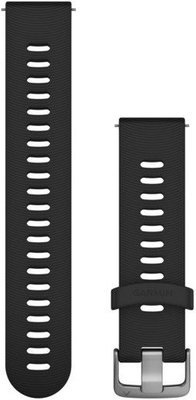 Каишка Garmin Forerunner 645, силиконова, черна, сребърна катарама