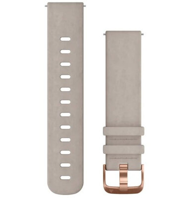 Кожена каишка Garmin 20mm (за Venu, Venu Sq, Venu Sq 2, Venu 2 plus и др.), сива, Quick Release, 010-12691-07
