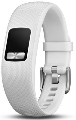 Каишка Garmin Vívofit 4, силиконова, бяла, сребърна катарама, размер S/M