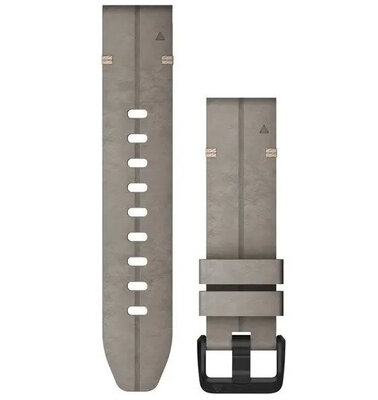 Кожена каишка Garmin 20mm (за Garmin Fenix 8/7S/6S (43mm) и др.), сива, QuickFit, 010-12876-00