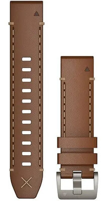 Каишка Garmin MARQ, кожена, кафява, със сребърна катарама