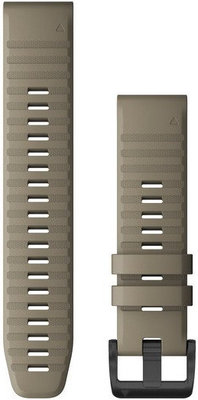 Garmin QuickFit каишка 22 мм, силиконова, бежова, черна катарама (Fenix 7/6/5, Epix 2 и др.)