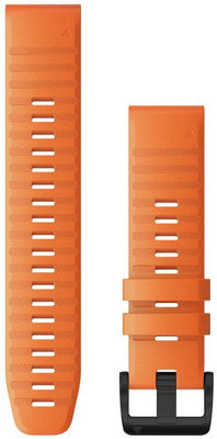 Каишка Garmin QuickFit 22 мм, силиконова, оранжева, черна катарама (Fenix 7/6/5, Epix 2 и др.)
