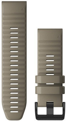 Каишка Garmin QuickFit 26 мм, силиконова, бежова, черна катарама (Fenix 7X/6X/5X, Tactix и др.)