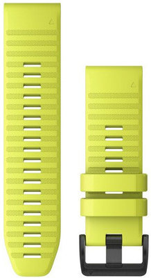 Каишка Garmin QuickFit 26 мм, силиконова, жълта, черна катарама (Fenix 7X/6X/5X, Tactix и др.)
