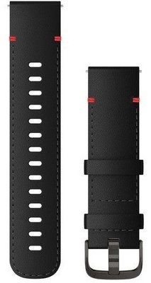 Каишка за бързо освобождаване на Garmin 22 мм, кожа, черна, черна катарама (Venu, Forerunner 255, Vívoactive 4 и др.)