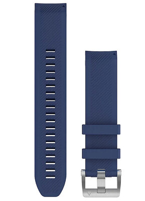 Garmin MARQ каишка, силиконова, синя, сребърна катарама