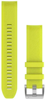 Garmin MARQ каишка, силиконова, жълта, сребърна катарама
