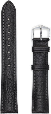 Кожена каишка Hirsch Camelgrain L 01009050-2, черна, телешка кожа, дължина L, Quick Release
