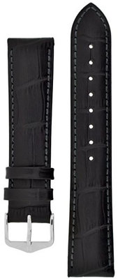Кожена каишка Hirsch Duke L 01028050-2, черна, телешка кожа, дължина L, Quick Release