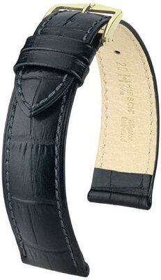 Черна кожена каишка Hirsch Duke M 01028150-1 (Teletina)