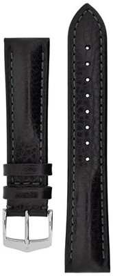 Кожена каишка Hirsch Lucca L 04902050-2, черна, телешка кожа, дължина L, Quick Release