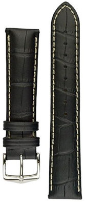 Кожена каишка Hirsch Modena L 10302850-2, черна, телешка кожа, дължина L, Quick Release