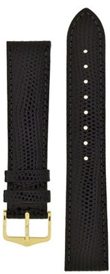 Кожена каишка Hirsch Rainbow M 12302650-1, черна, телешка кожа, дължина M, Quick Release