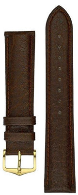 Кожена каишка Hirsch Camelgrain L 01009015-1, кафява, телешка кожа, дължина L, Quick Release