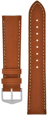 Кожена каишка Hirsch Kent L 01002070-2, кафява, телешка кожа, дължина L, Quick Release