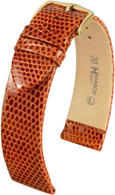 Кафява кожена каишка Hirsch Lizard L 01766070-1 (кожа гущер)