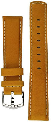 Кожена каишка Hirsch Mariner L 14502170-2, кафява, телешка кожа, дължина L, Quick Release