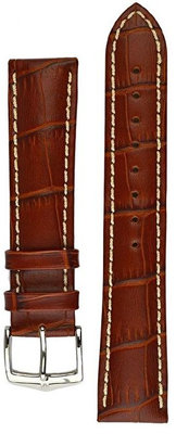 Кожена каишка Hirsch Modena L 10302870-2, кафява, телешка кожа, дължина L, Quick Release
