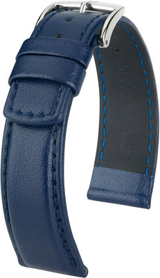 Тъмно синя каишка Hirsch Runner L 04002080-2 (телешка кожа / гума)