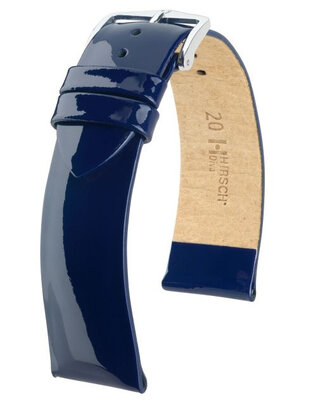 Тъмносиня кожена каишка Hirsch Diva M 01536180-2 (Teletina)
