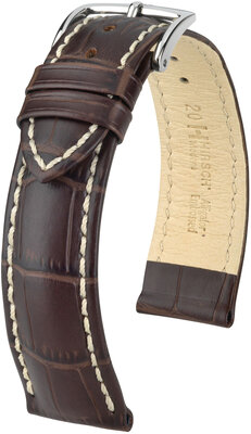 Тъмнокафява кожена каишка Hirsch Modena L 10302810-2 (Teletina)