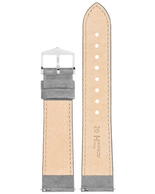 Кожена каишка Hirsch Osiris L 03433030-2, сива, телешка кожа, дължина L, Quick Release