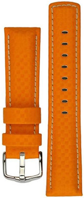 Кожена каишка Hirsch Carbon L 02592076-2, оранжева, телешка кожа, дължина L, Quick Release