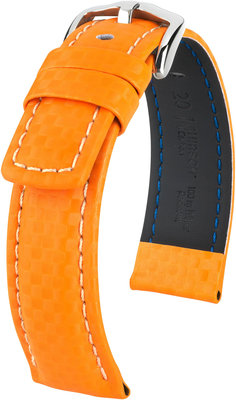 Оранжева кожена каишка Hirsch Carbon L 02592076-2 (Teletina)
